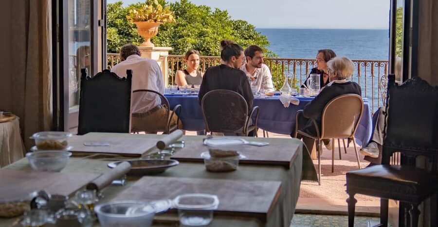 Catania: Cooking class set in a sea front historic villa - Welcome Refreshment, Wine, and the Sicilian Menu Flow